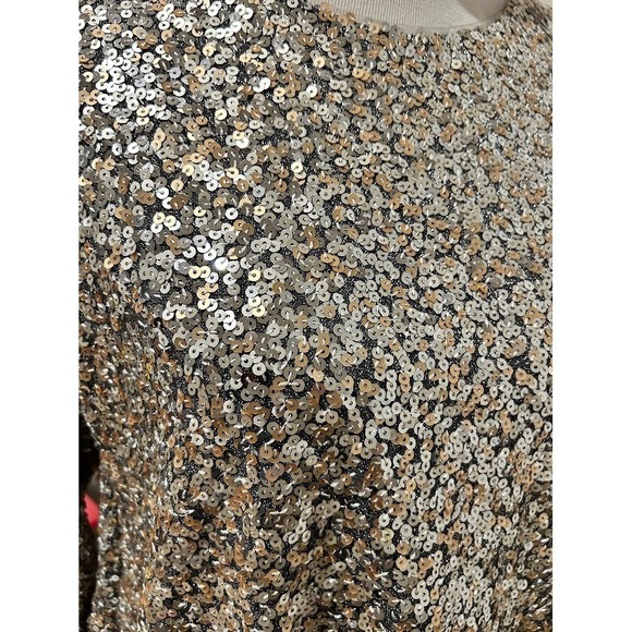 OPT by Anthropologie Glam Oversized All Over Sequin Long Sleeve Mini Dress Small - Picture 8 of 9